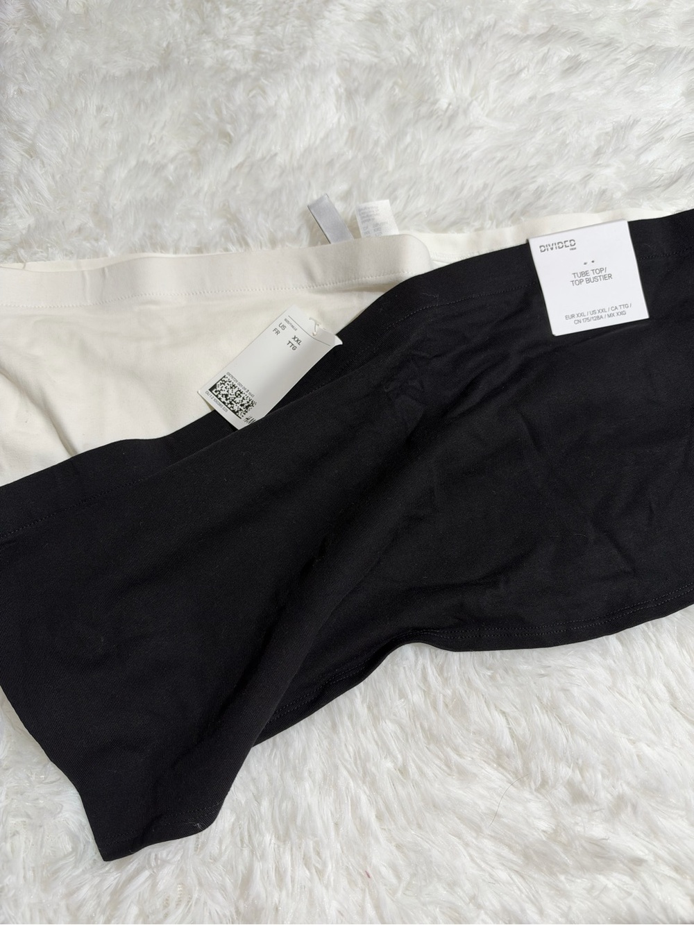 NWT H&M Divided XXL Tube Top Bundle Black White Cropped Top Crop Shirt Bandeau